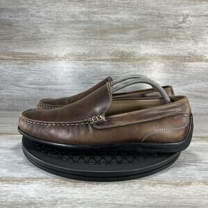 Ecco Men’s Moc 2 Classic Slip On Brown Leather Loafers Size EU 43 US 9.5